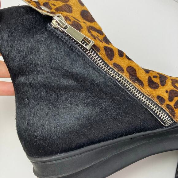 Jeffrey Campbell Ibiza Sci Fi Fur Platform Sneaker Booties Tan Black Leopard 6.5 - Picture 11 of 16